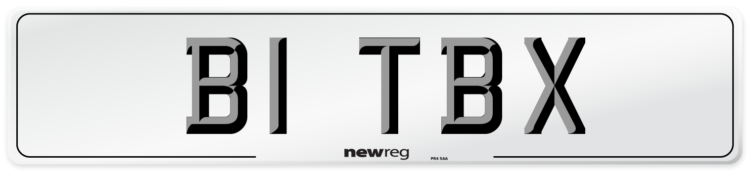 B1 TBX Number Plate from New Reg